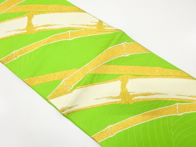 JAPANESE KIMONO / ANTIQUE FUKURO OBI / SILK / WOVEN BAMBOO